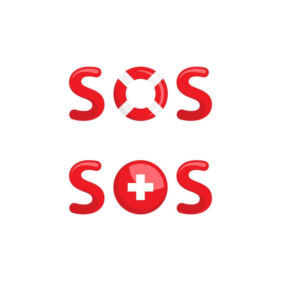 SOS Vector icon design illustration