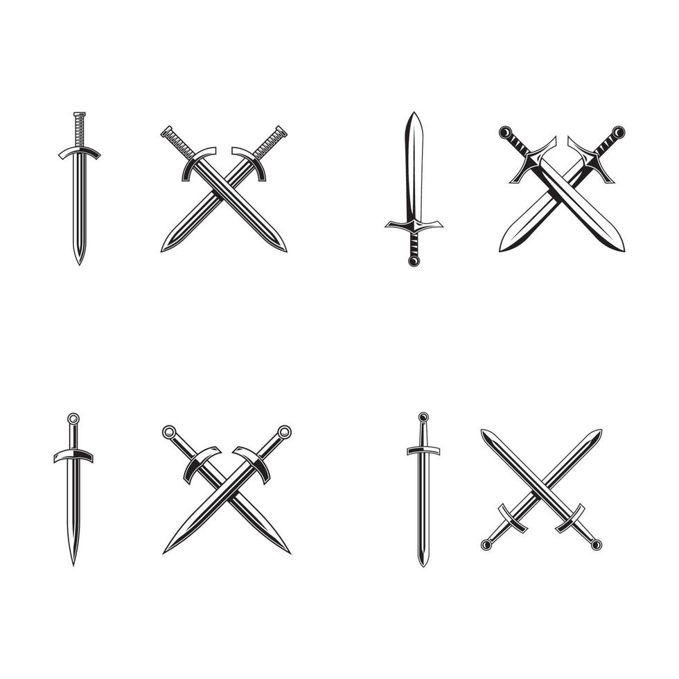 knight swords isolated on white background vector