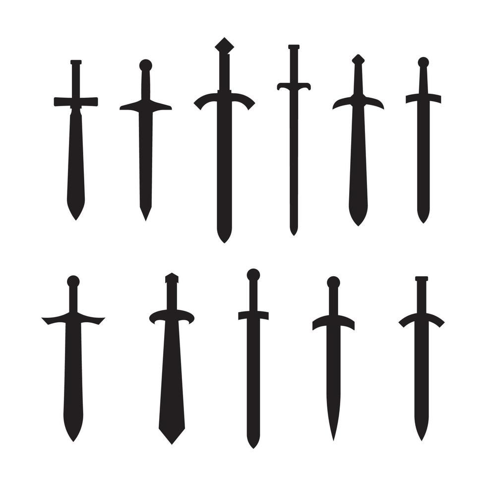 knight swords isolated on white background vector