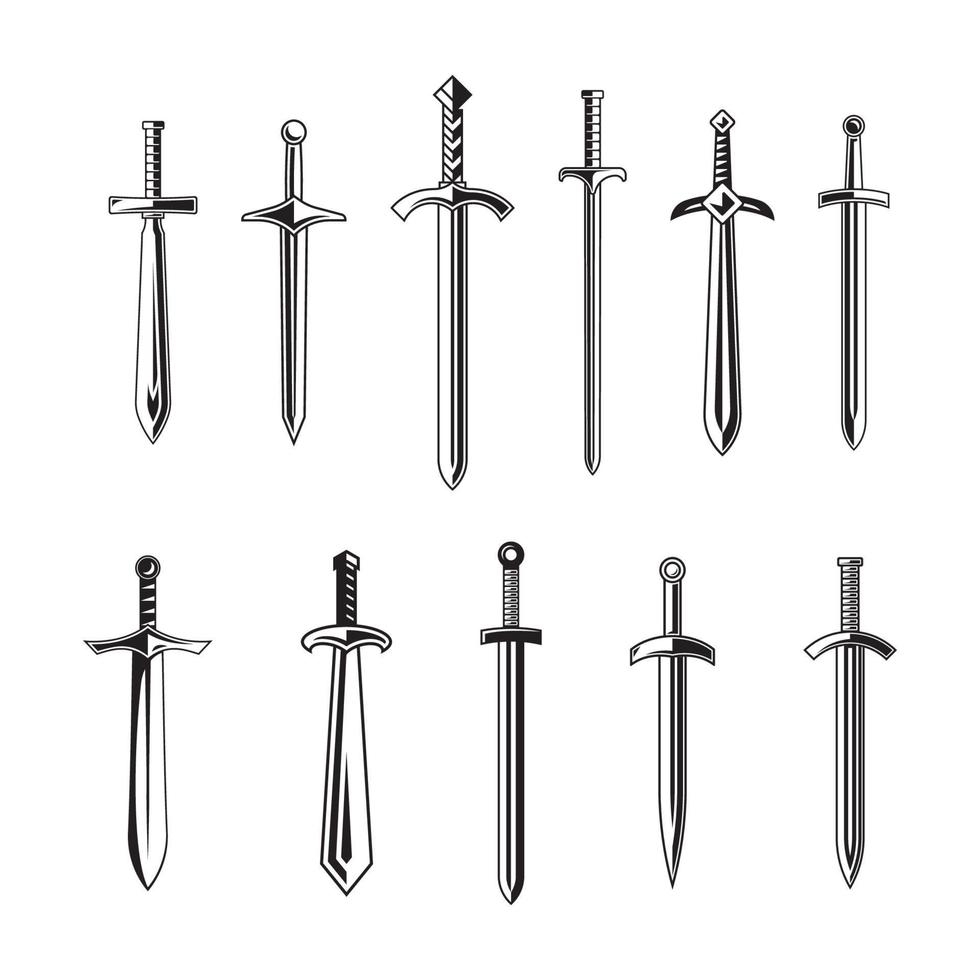 knight swords isolated on white background vector