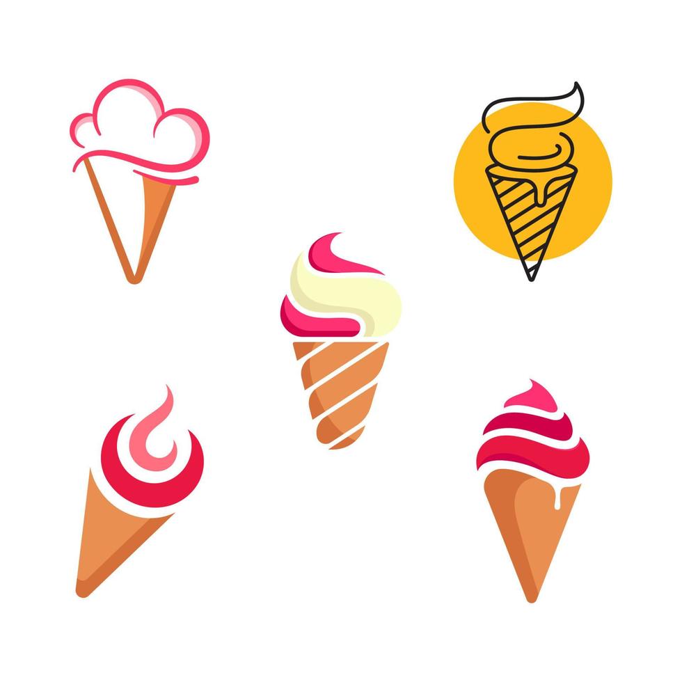 Ilustración de diseño de icono de vector de helado