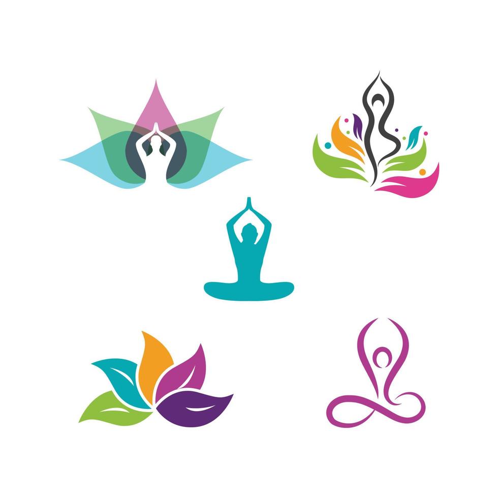 Ilustración de diseño de icono de vector de yoga