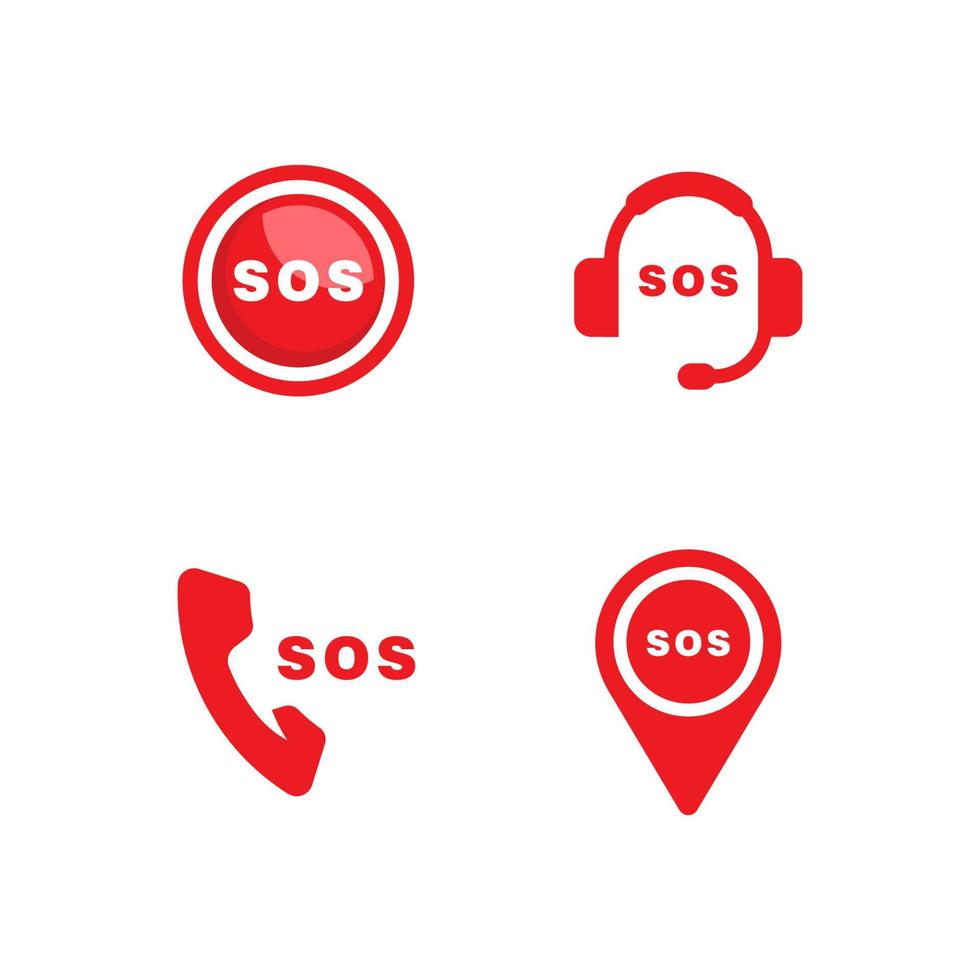 SOS Vector icon design illustration