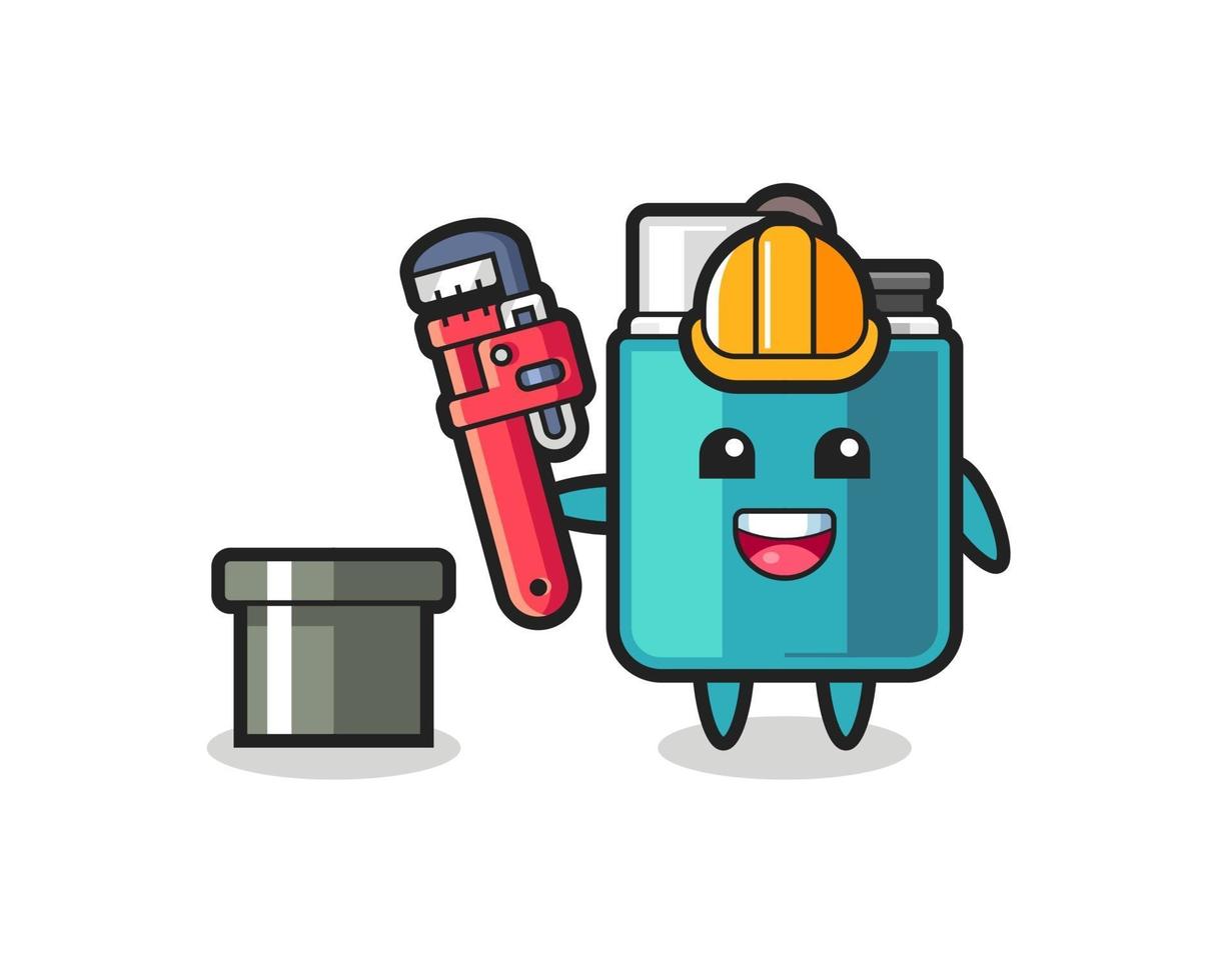 Character Illustration of lighter as a plumber vector