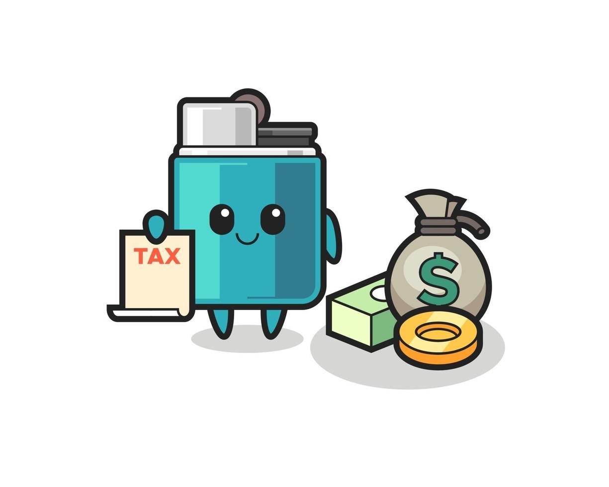 Character cartoon of lighter as a accountant vector