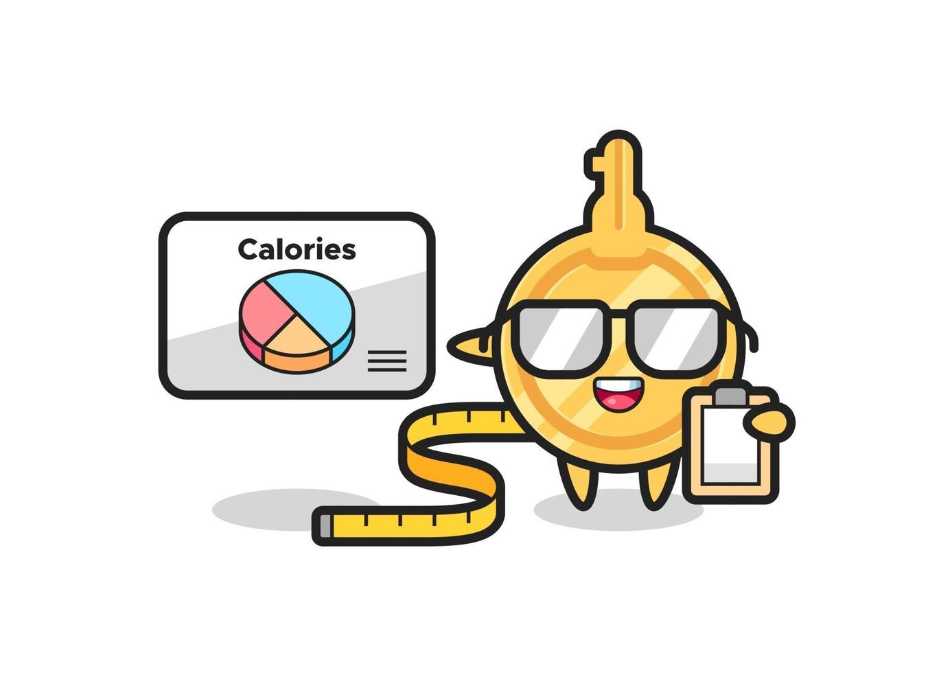 Illustration of key mascot as a dietitian vector