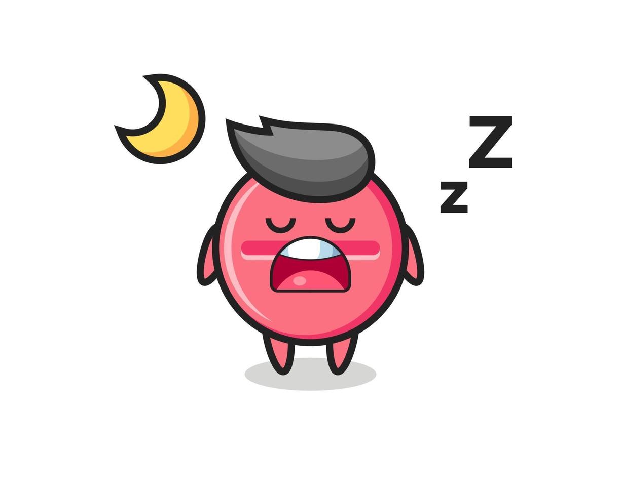 medicine tablet character illustration sleeping at night vector