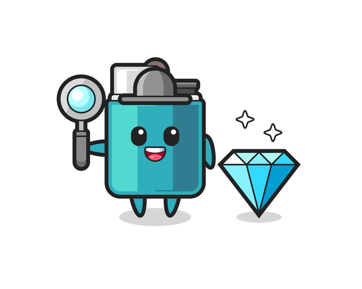 Illustration of lighter character with a diamond vector