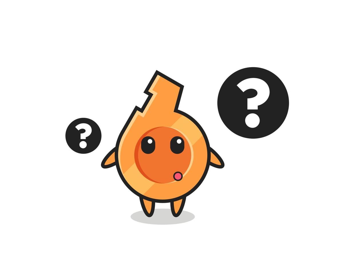 Cartoon Illustration of whistle with the question mark vector