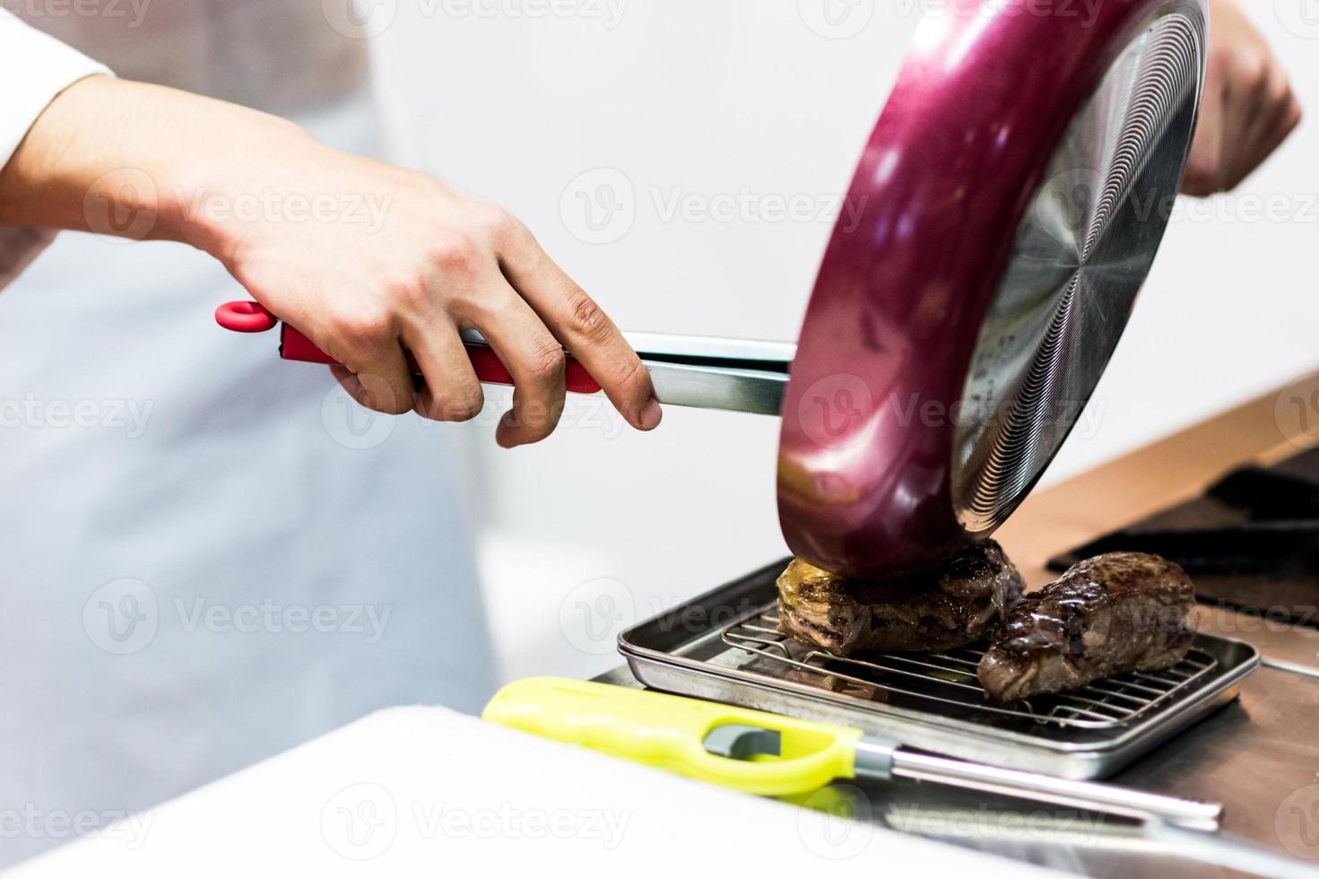 chef cooking food, meal, in the kitchen photo