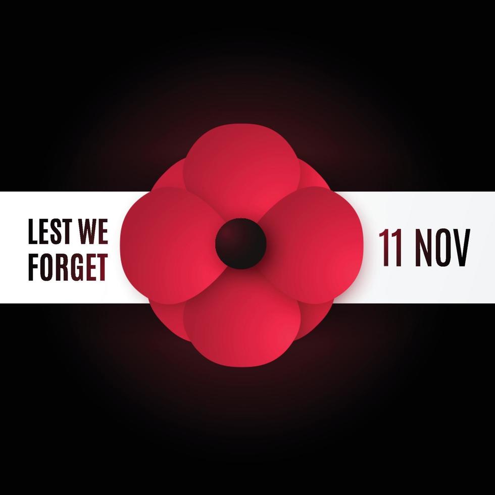 Remembrance Day vector banner.