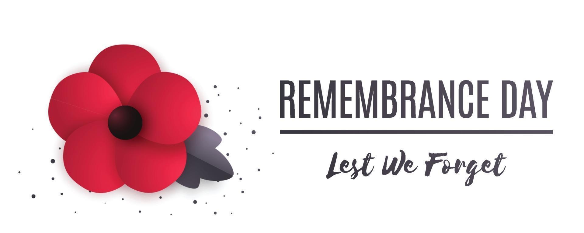 Remembrance Day also known as Poppy Day. vector