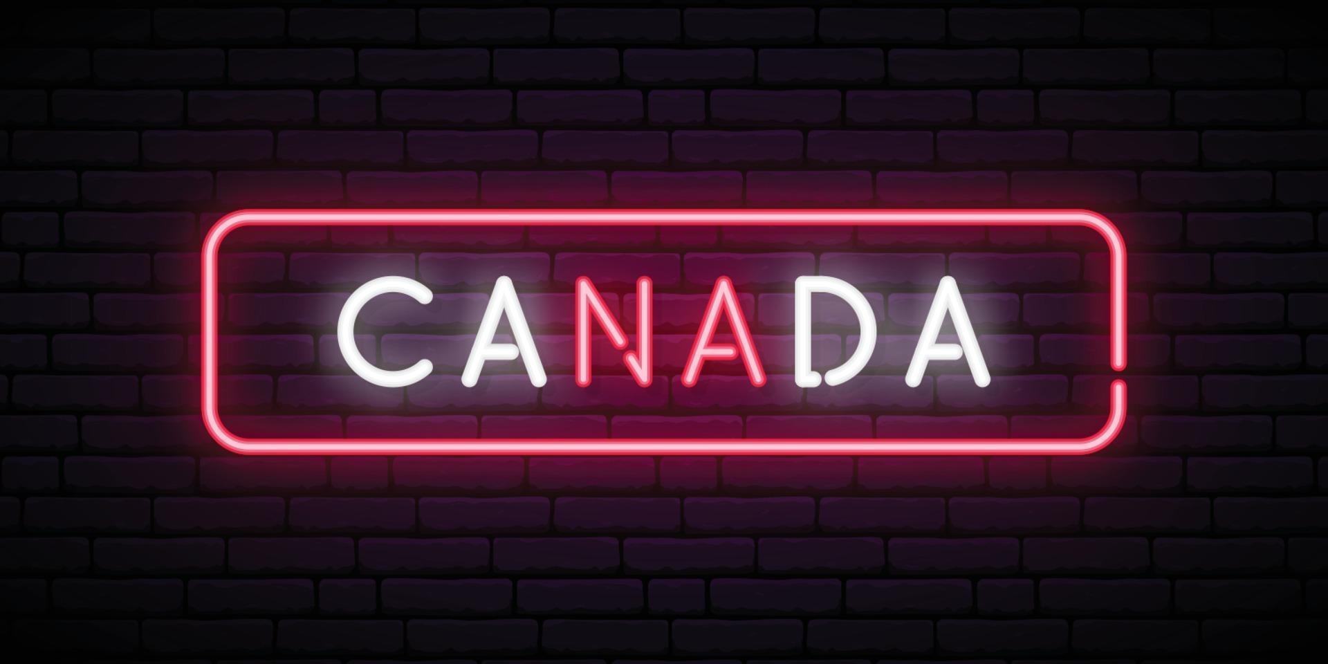 Canada neon sign. vector