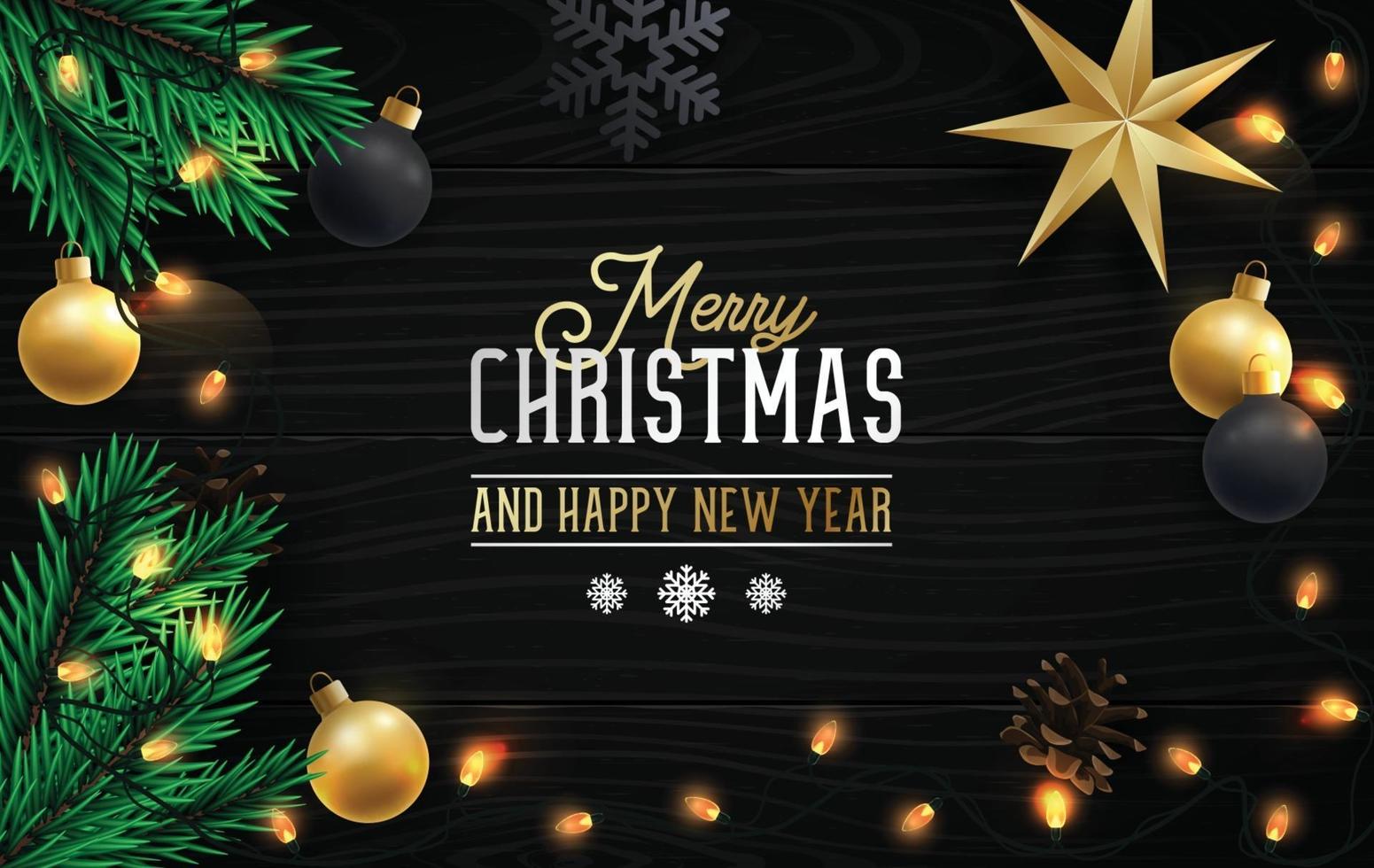 Merry Christmas and Happy New Year vector background.