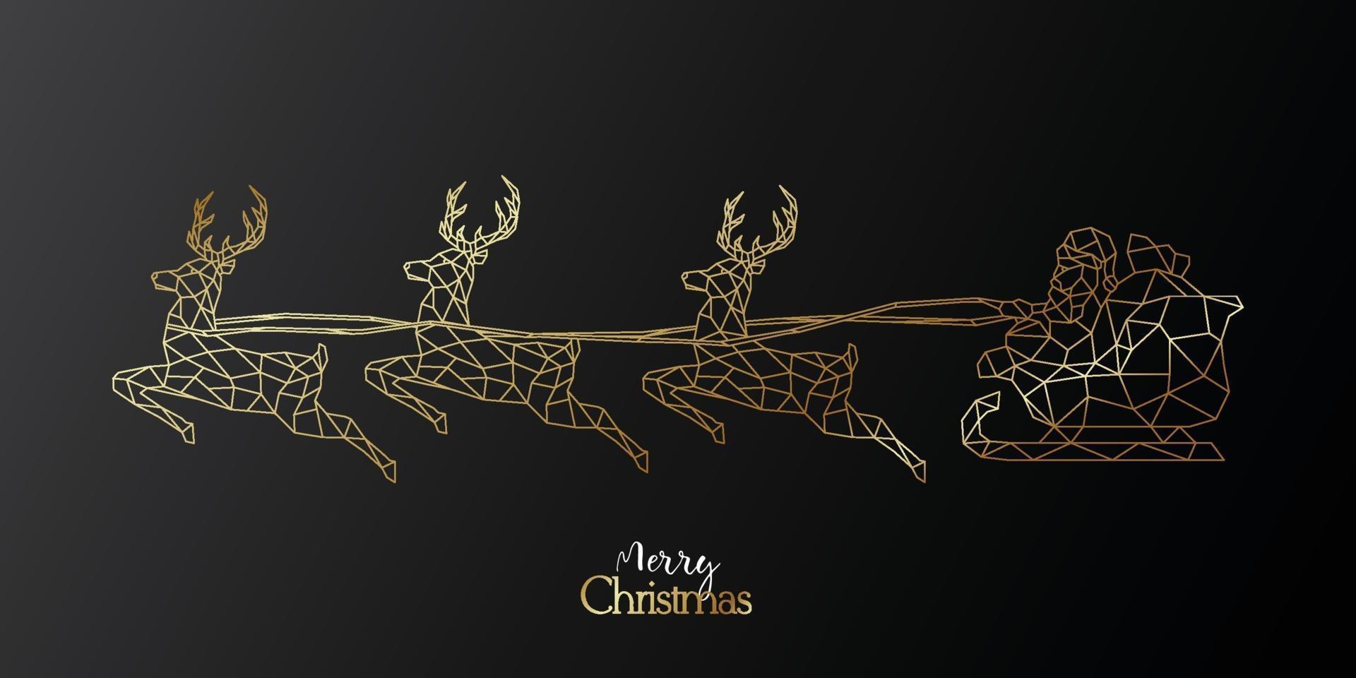 Santa Claus flies in a reindeer harness vector