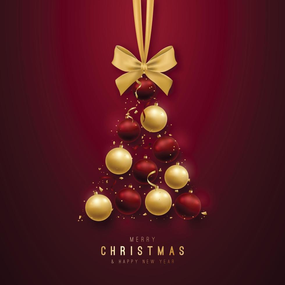 Merry Christmas greeting design for invitations vector