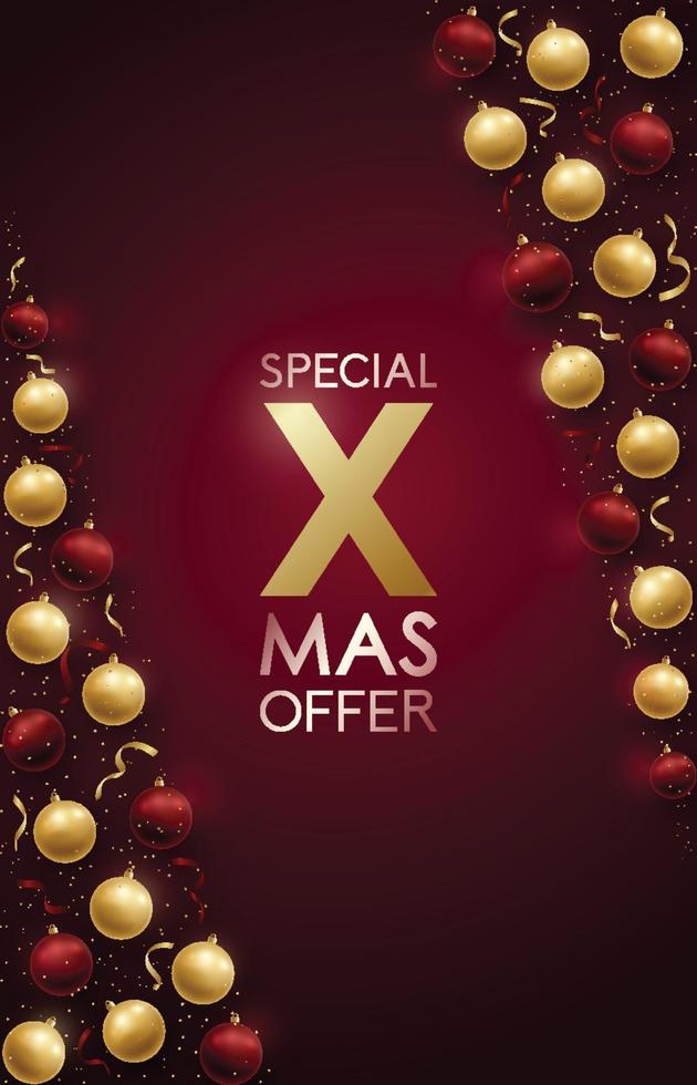 Vertical Xmas sale banner. vector