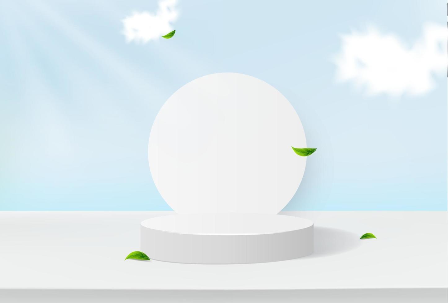 white minimal podium product display sales promotion vector