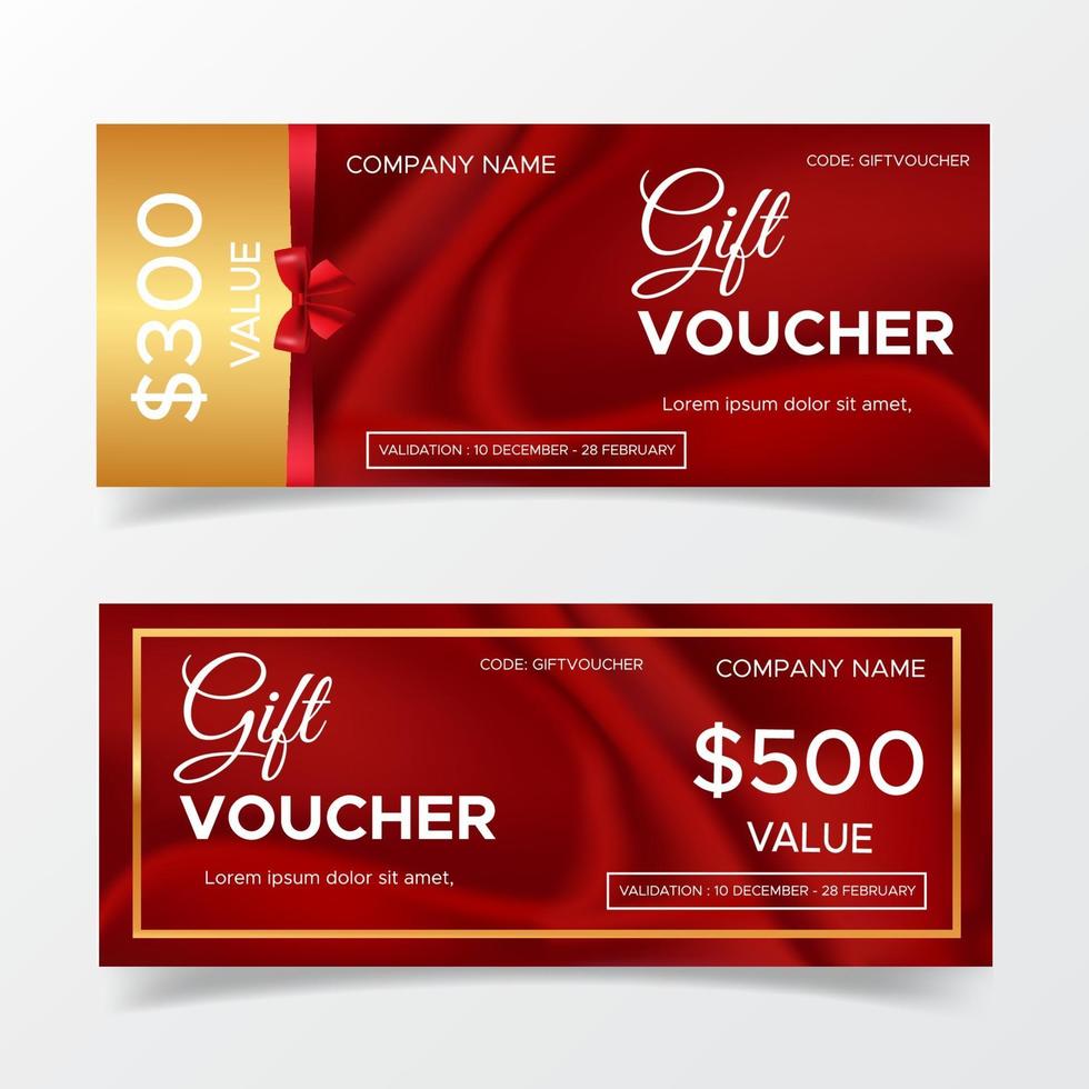 gift voucher template, holographic style vector