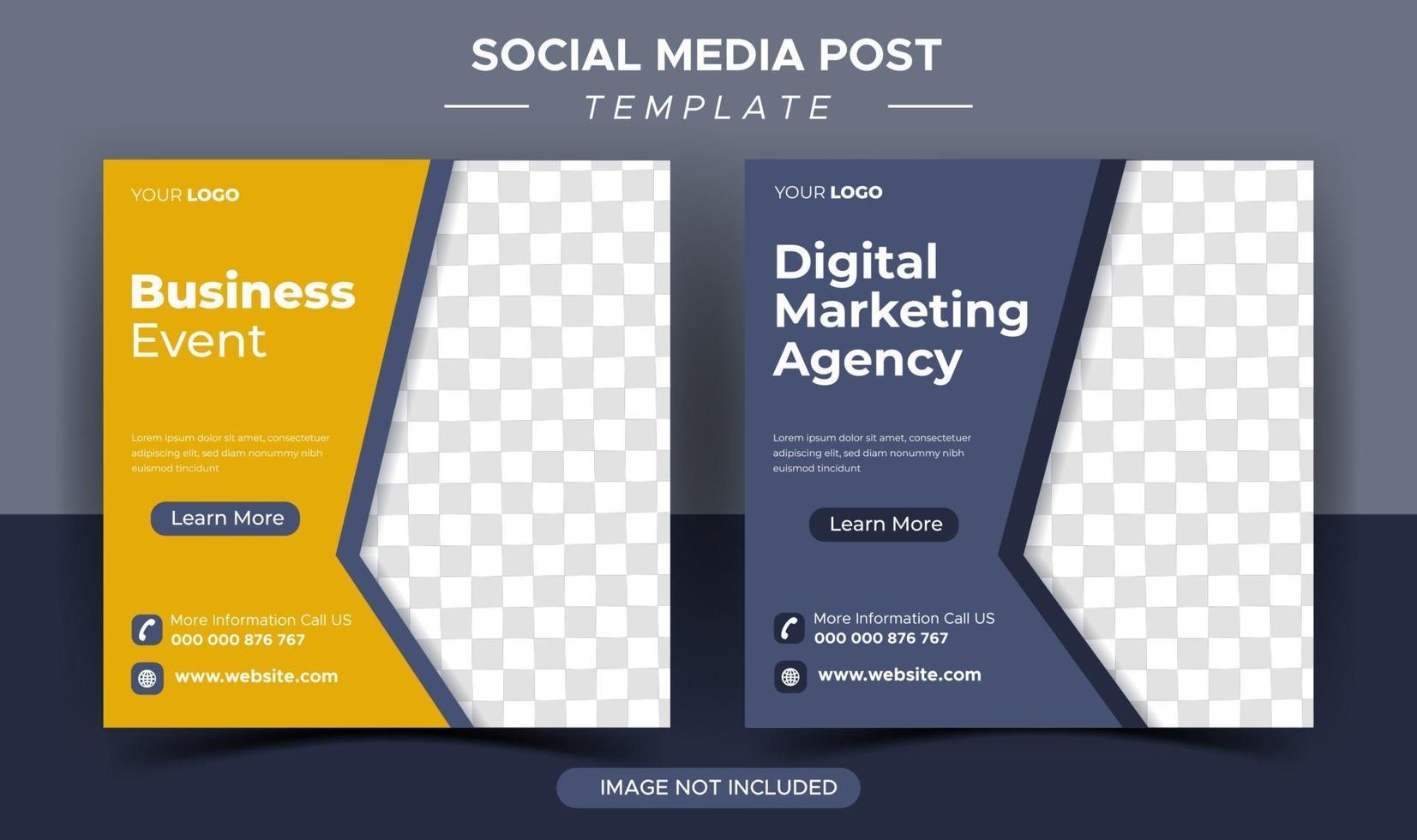 Digital business marketing agency post template vector