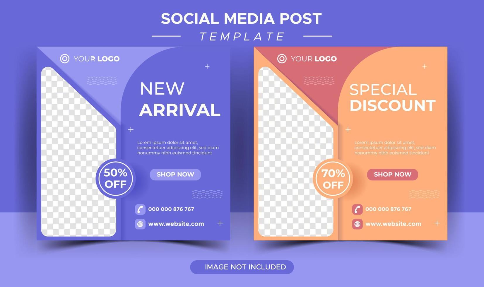 social media template post arrival vector