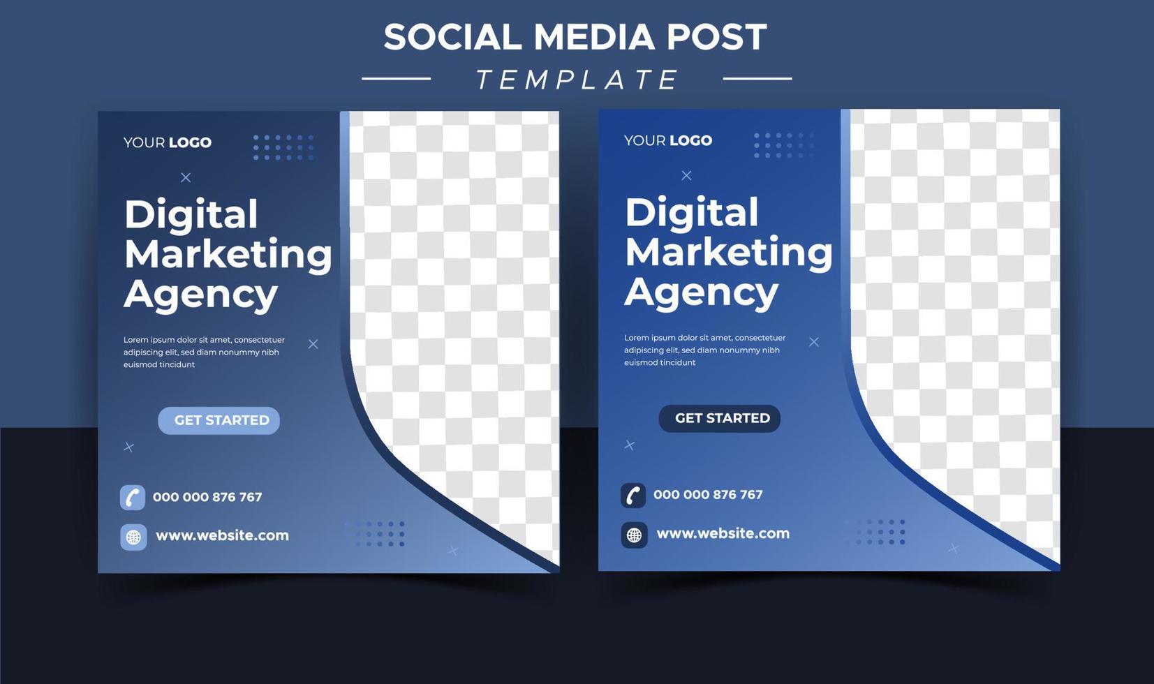 Digital business marketing agency post template vector
