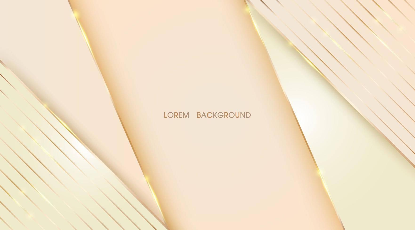 Beige abstract layer overlaps with golden lines background vector