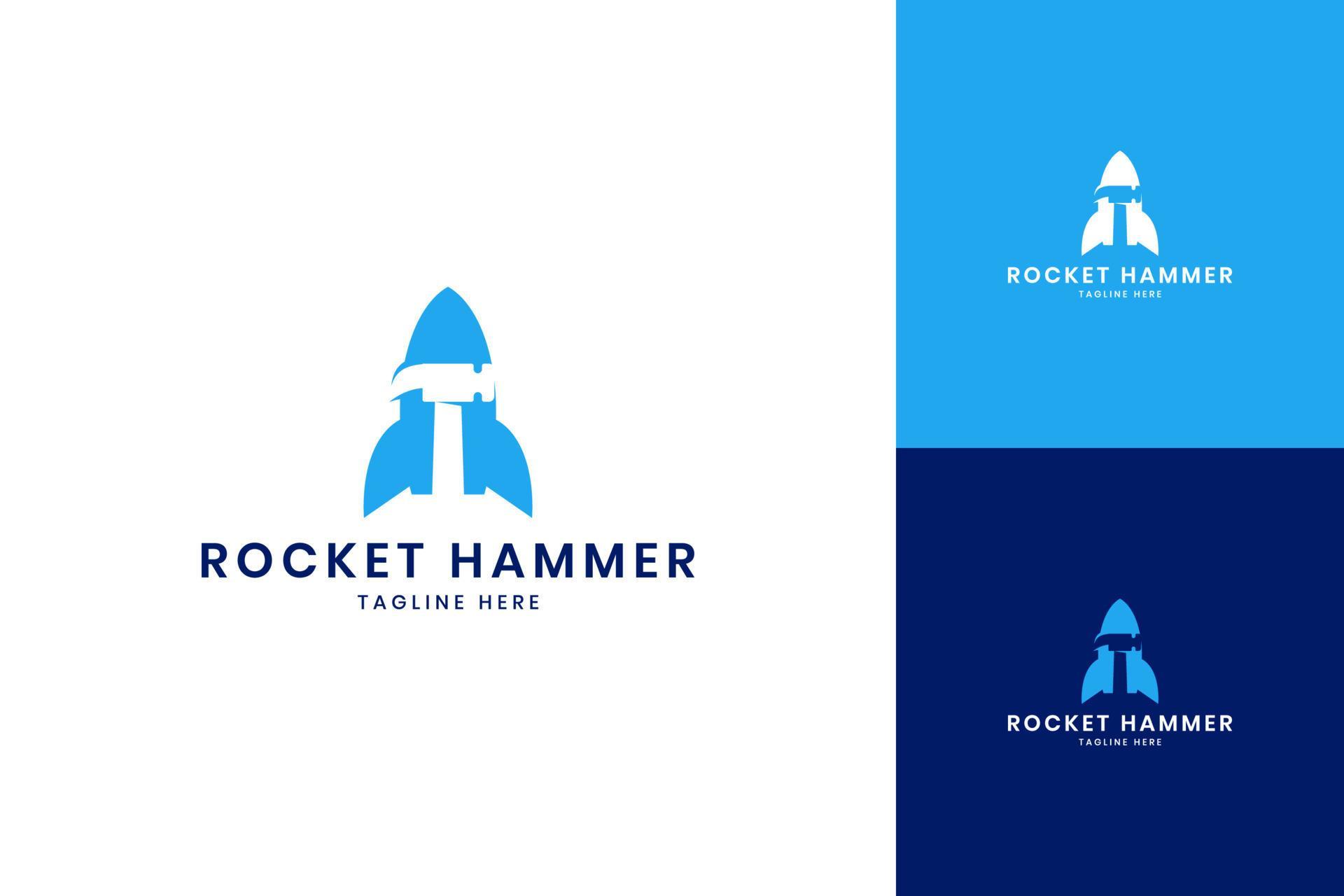 rocket hammer negative space logo design 3467058 Vector Art at Vecteezy