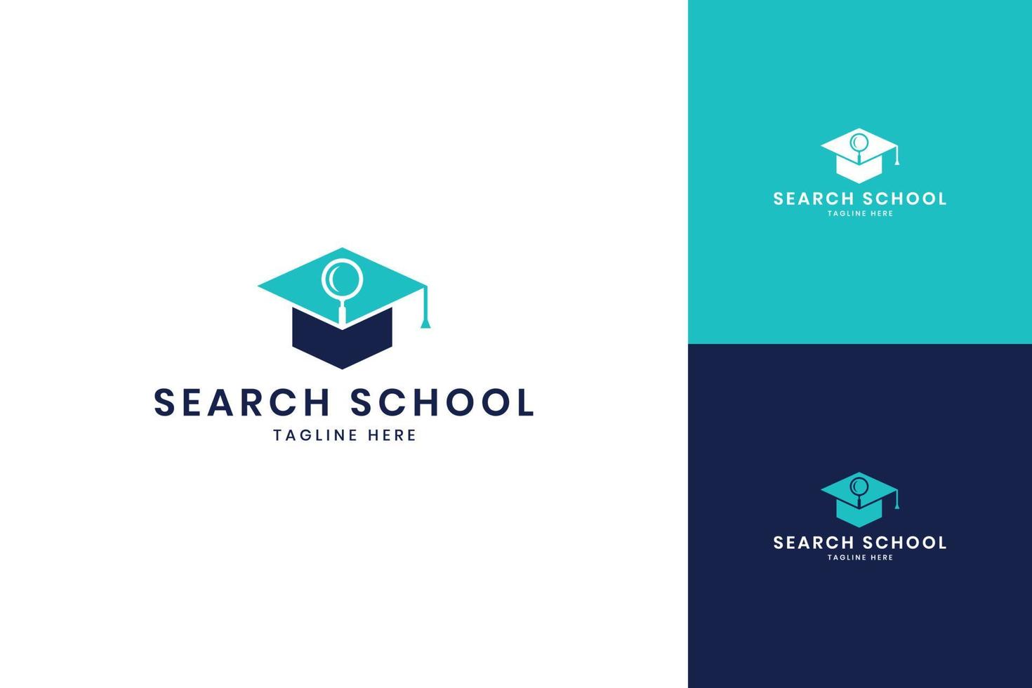 search education negative space logo design vector