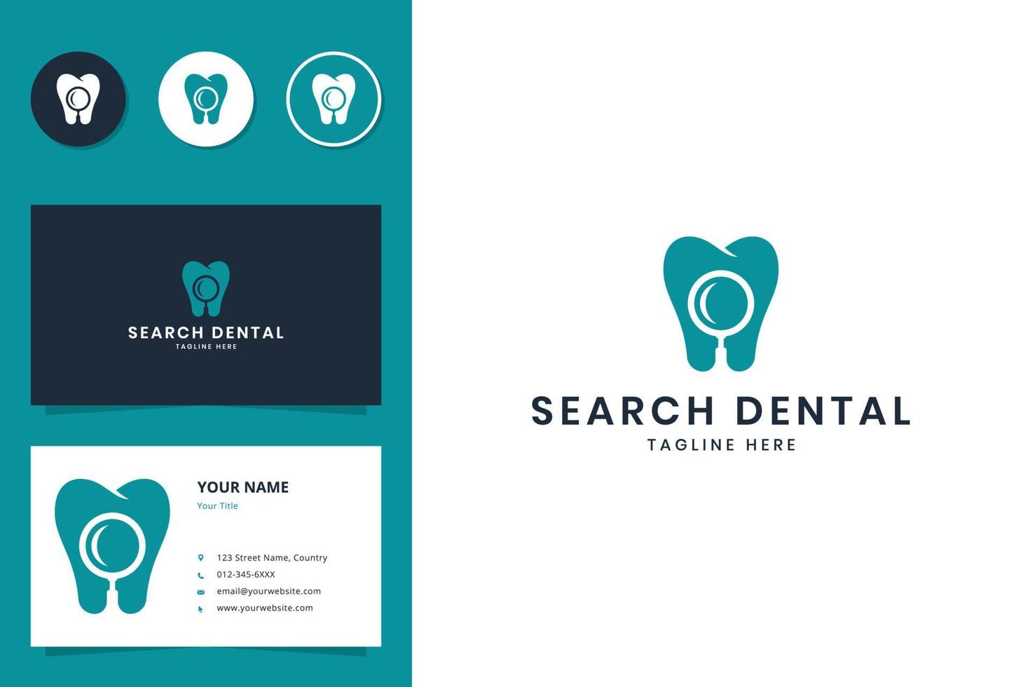 dental search negative space logo design vector