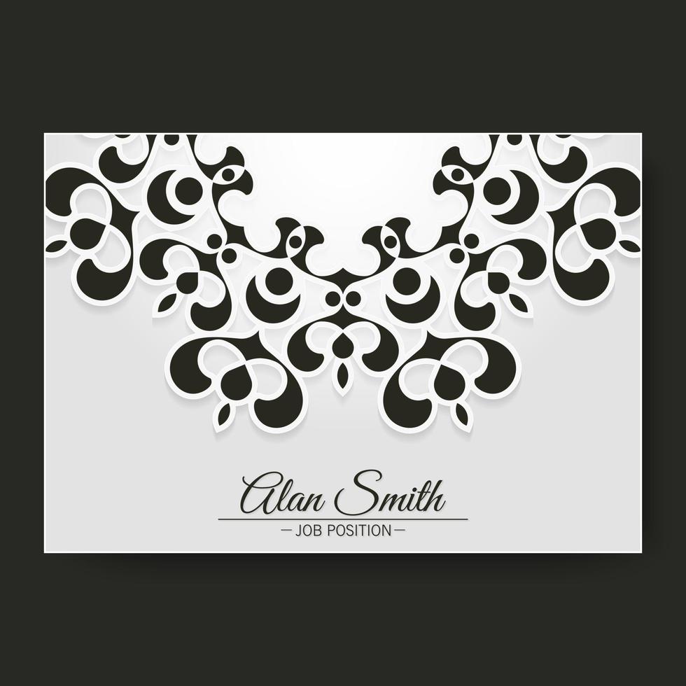 Plantilla de tarjeta de visita de lujo con diseño de adornos vector