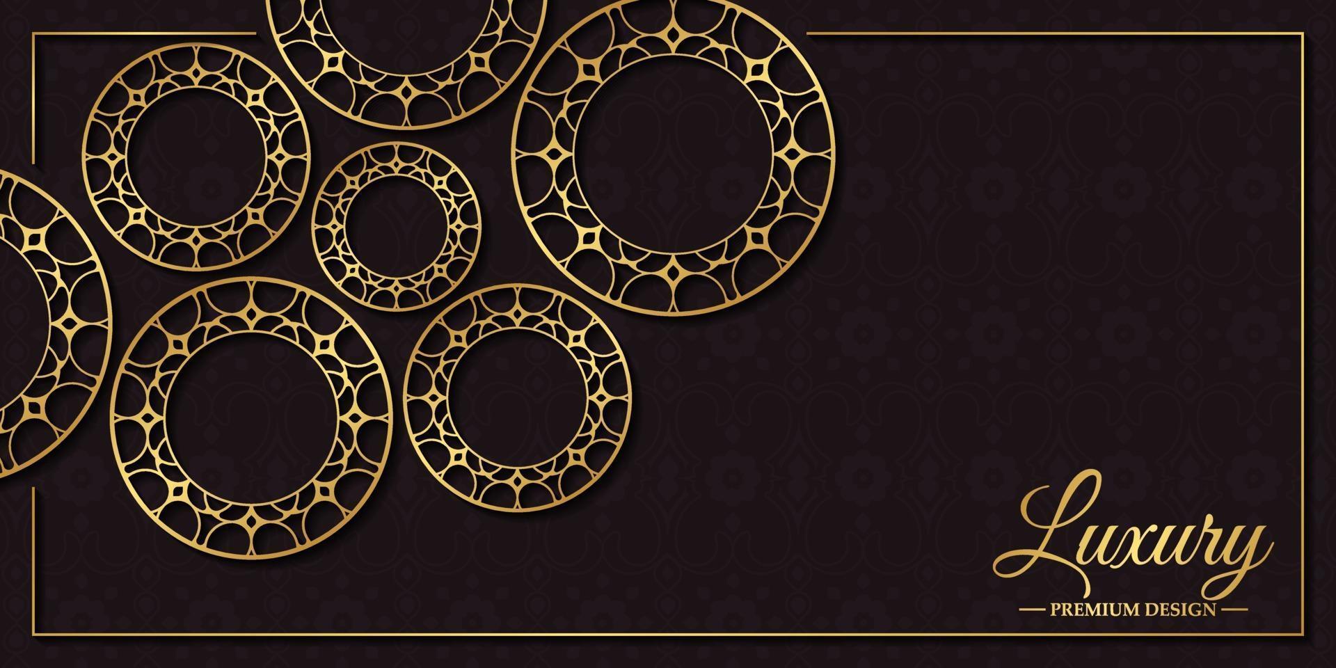 Luxury gold border pattern background vector