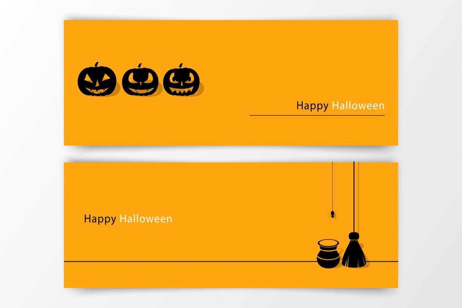 invitación de halloween dibujada a mano o conjunto de tarjetas de felicitación vector