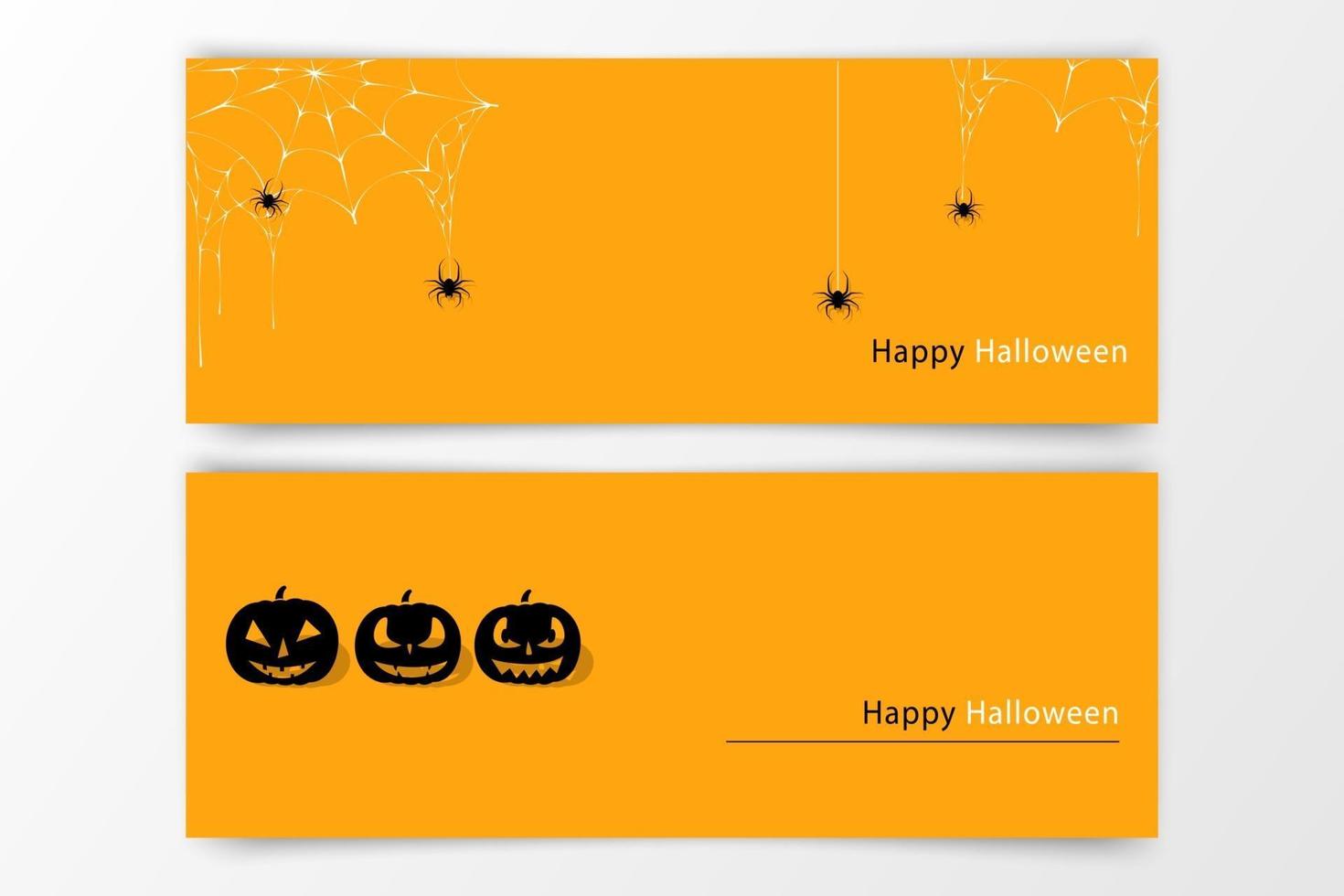 invitación de halloween dibujada a mano o conjunto de tarjetas de felicitación vector