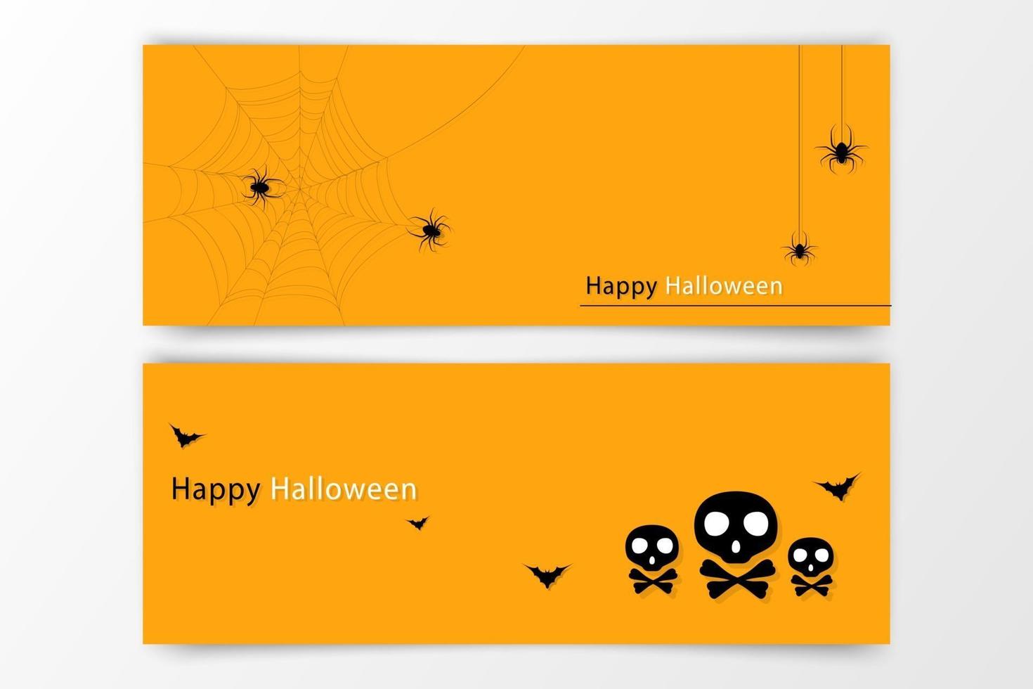 Halloween hand drawn invitation or greeting Cards set vector