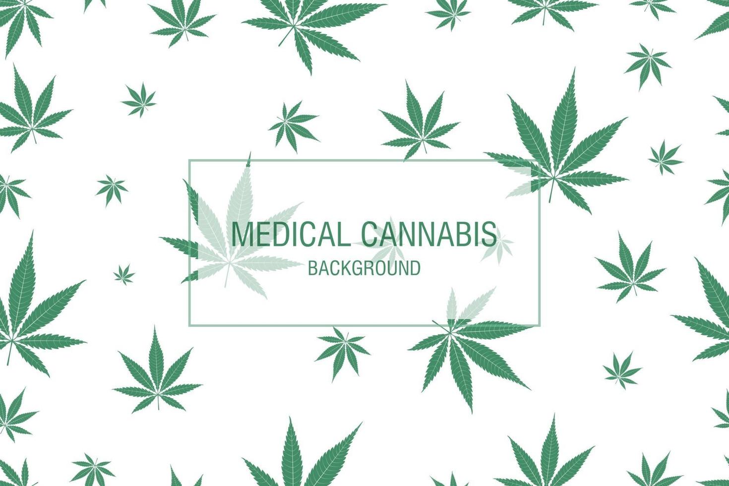 Cannabis Background. Marijuana Ganja Weed Hemp Leafs Seamless Pattern. vector