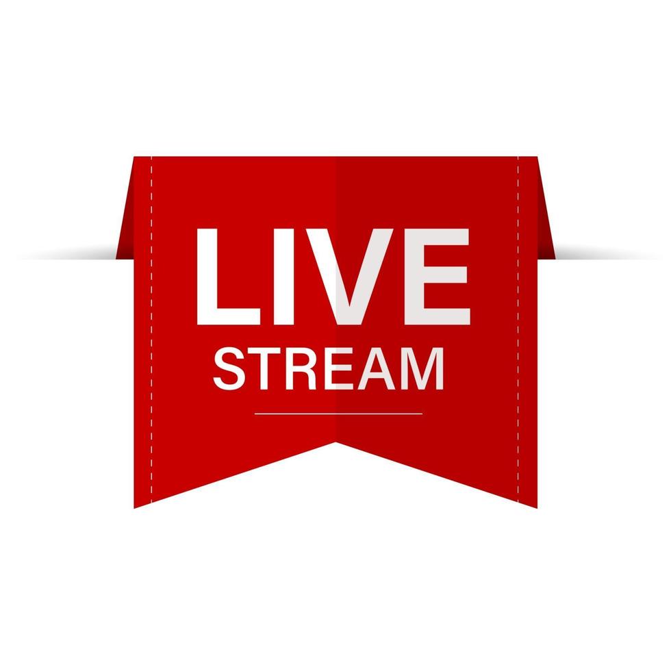 Live stream red vector design element with play button