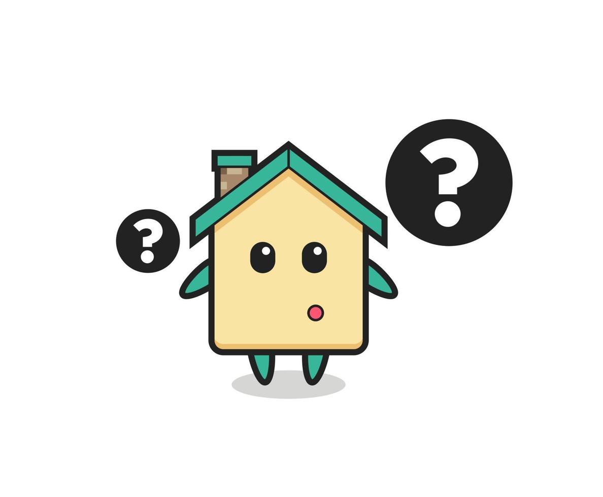 Cartoon Illustration of house with the question mark vector