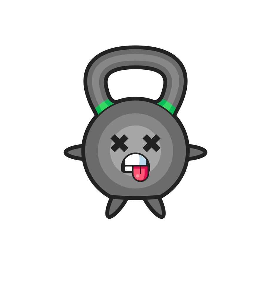 character of the cute kettleball with dead pose vector