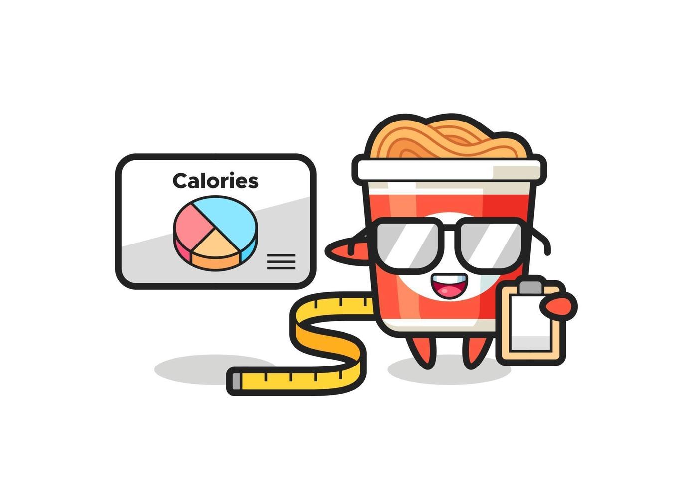 Illustration of instant noodle mascot as a dietitian vector