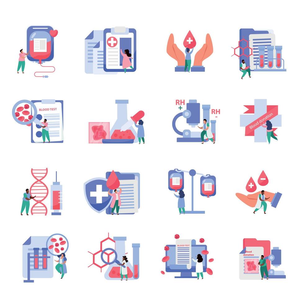 Blood Donation Icons Set vector