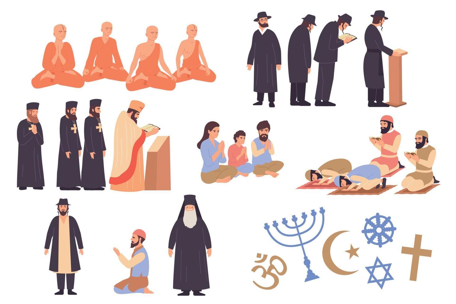 World Religion Icons Set vector