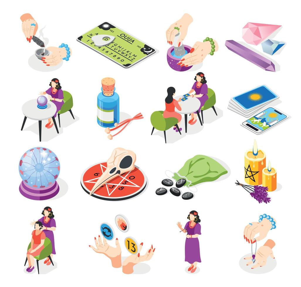 Fortune Teller Icon Set vector