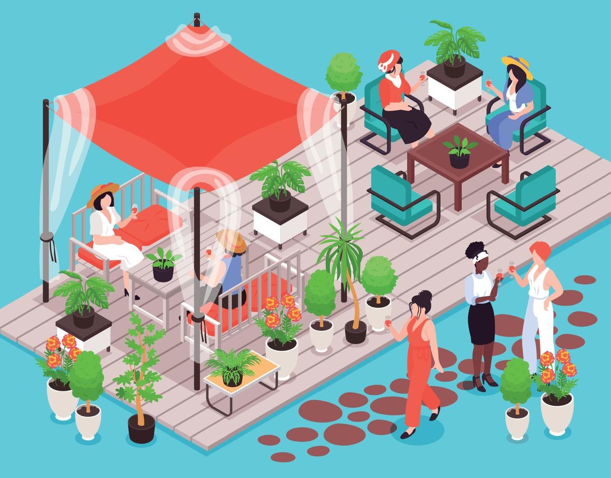 Women Isometric Illustration vector