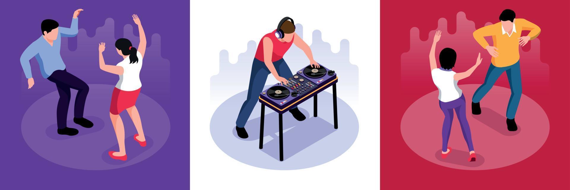 DJ Dance Design Concept vector