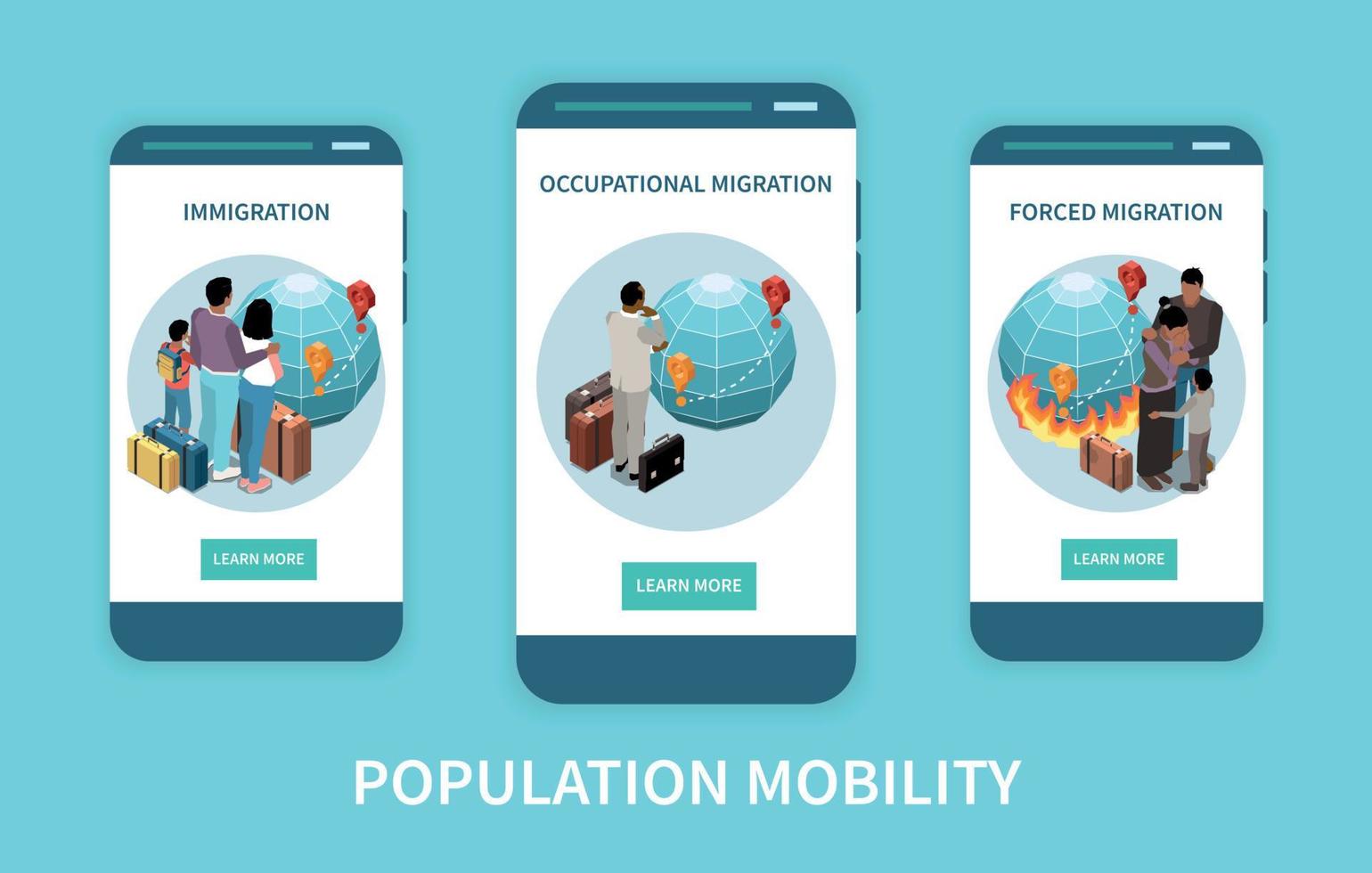 Immigration Vertical Banners Set vector