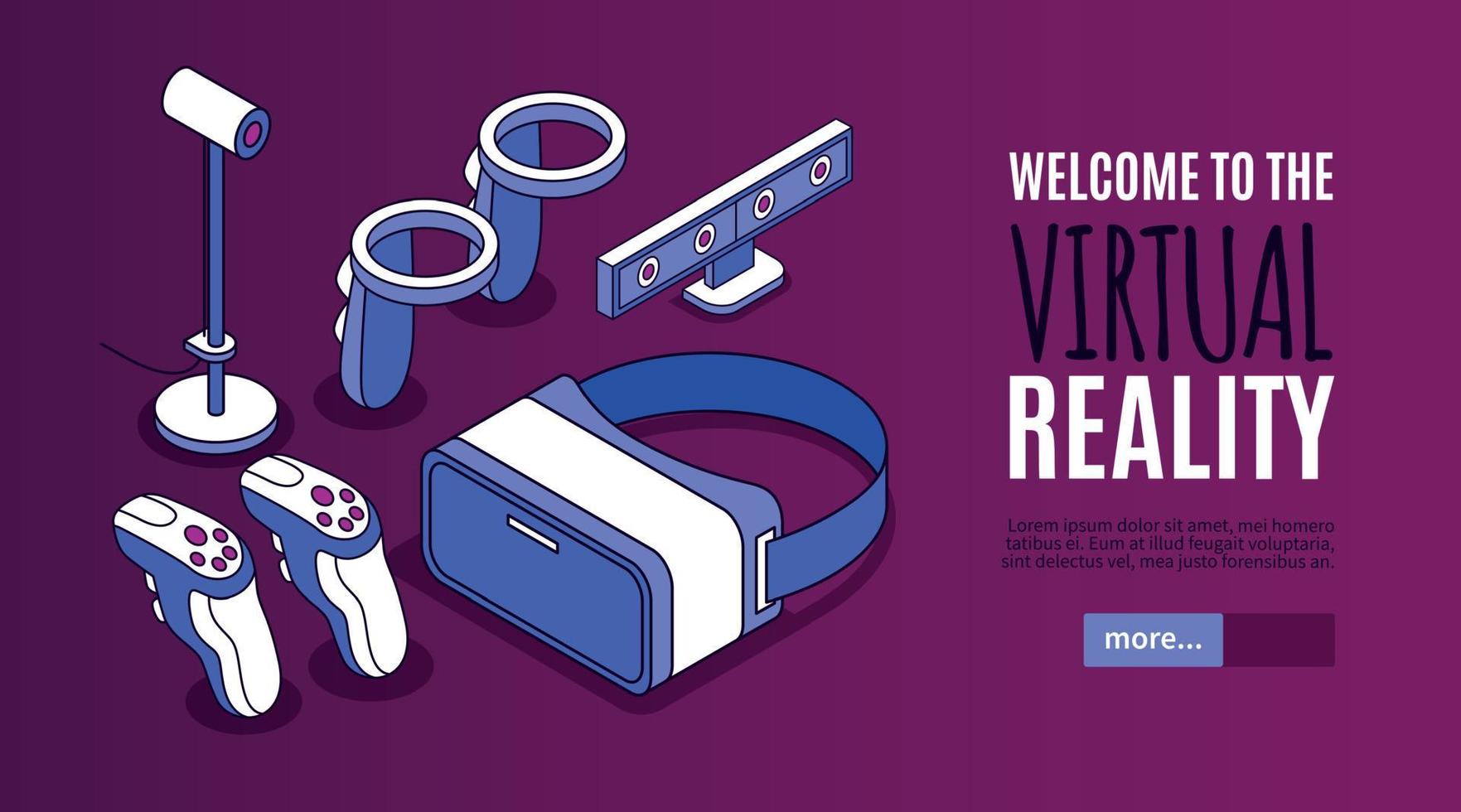 banner de realidad virtual vector