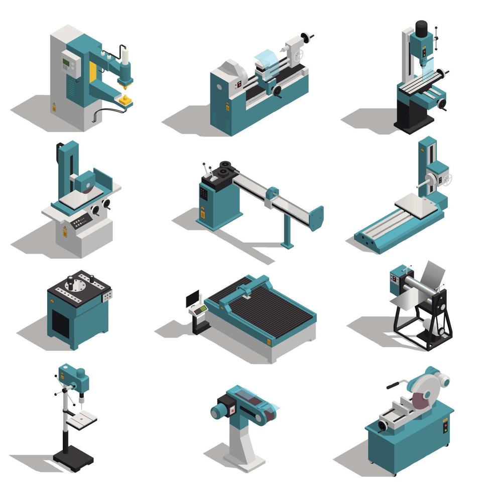 Metalworking Machines Set vector