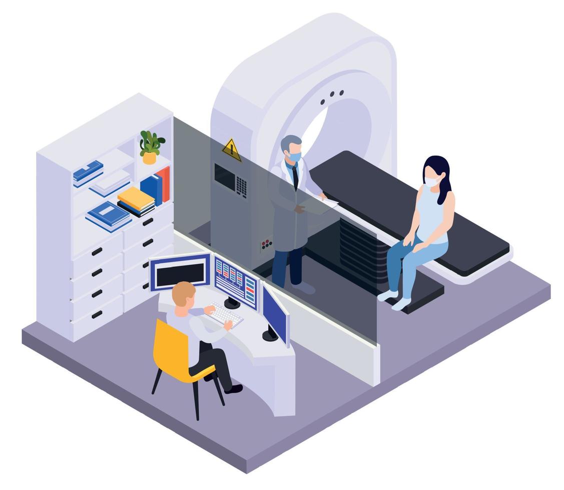 Medical Testing Isometric Composition vector