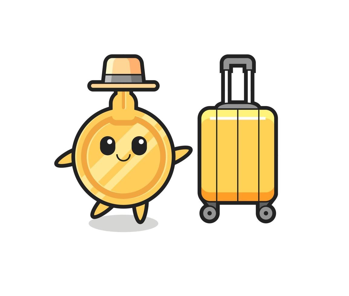 ilustración de dibujos animados clave con equipaje de vacaciones vector